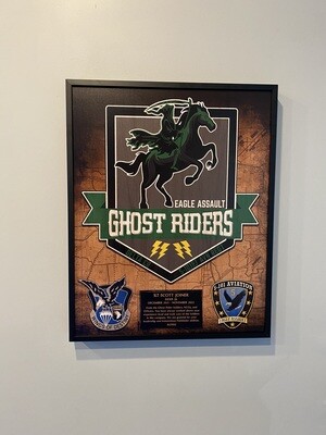 D Co &quot;Ghost Riders&quot; 5-101 AVN REGT Wood Plaque- 16.5&quot;x20.5&quot;