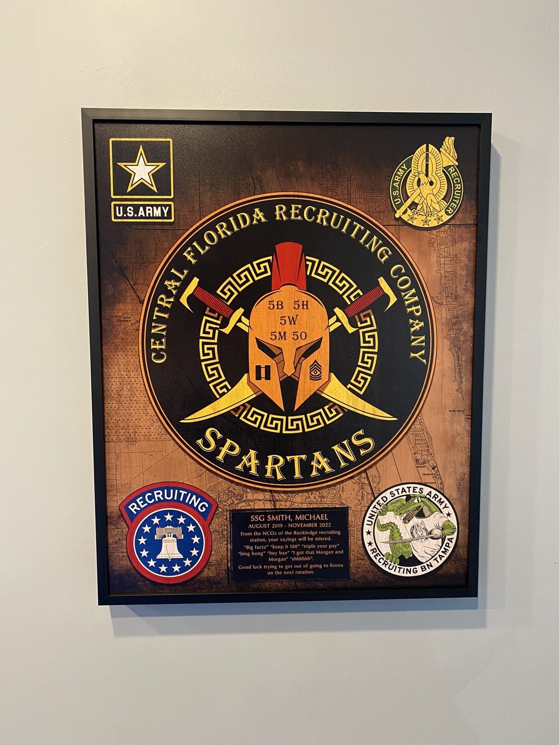 Central Florida Recruiting Co. "Spartans" Wood Plaque - 16.5"x20.5"