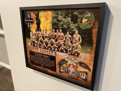 1st PLT A Co "Gator" 2-327 Wood Plaque 12.5"x10.5"
