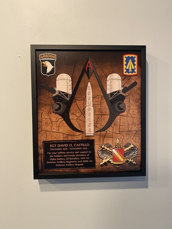 A Co "Assassins" 2-44 ADA Wood Plaque - 12.5"x10.5"