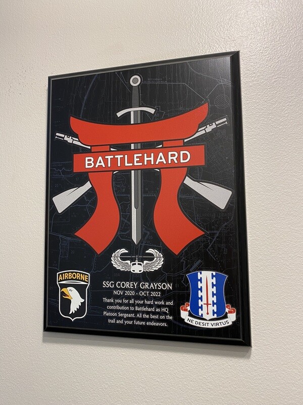 B Co. "Battlehard" 3-187 IN - 9"x12" Plaque