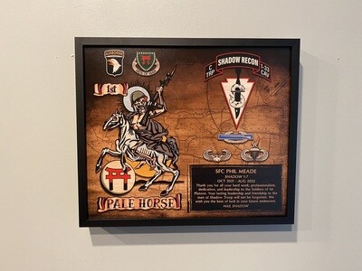 1st PLT &quot;Palehorse&quot; C Trp 1-33 CAV Wood Plaque - 12.5&quot;x10.5&quot;