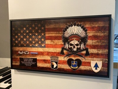 C Co &quot;Cherokee&quot; 1-26 IN Rustic Flag Plaque - 28.25&quot;x15.25&quot;