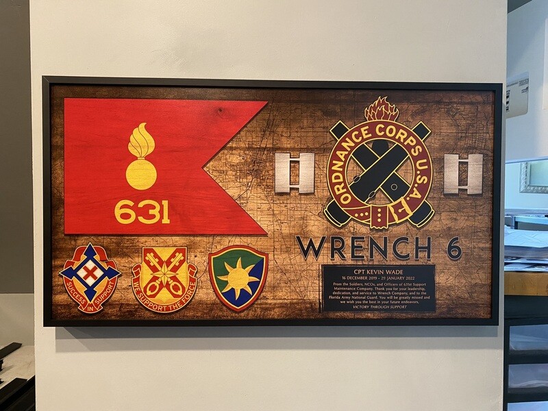 631st Maintenance Company Guidon Plaque - 28.25"x15.25"