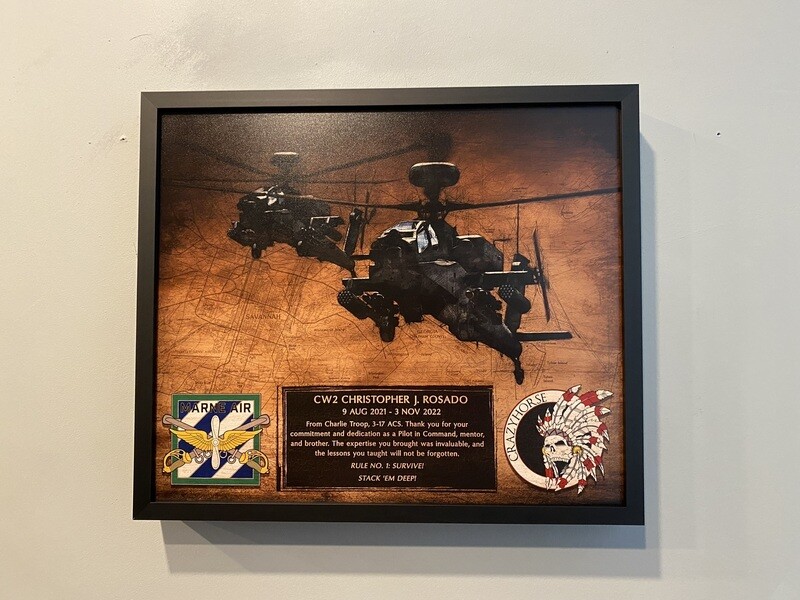 C Trp "Crazyhorse" 3-17 ACS Wood Plaque 12.5"x10.5"
