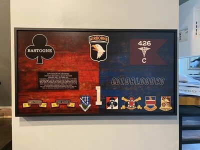 1BCT Rustic Battle Flag Plaque - 28.25"x15.25"