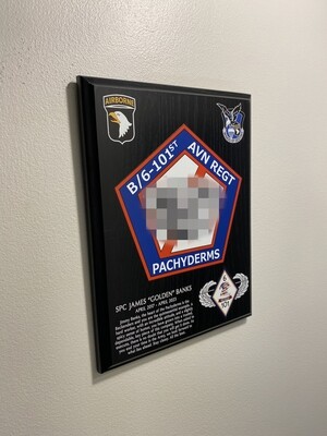 B Co &quot;Pachyderms&quot; 6-101 AVN - 9&quot;x12&quot; Plaque