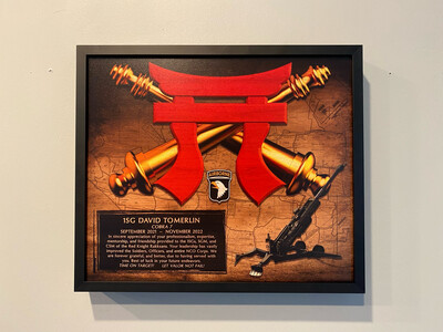 3-320th M777A2 Wood Plaque 12.5&quot;x10.5&quot;