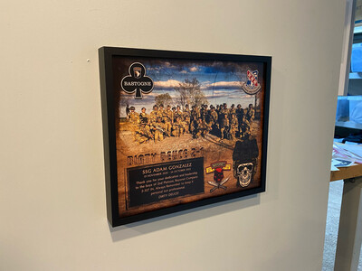 2nd PLT "Dirty Deuce" B Co. 2-327th Photo Wood Plaque 12.5"x10.5"