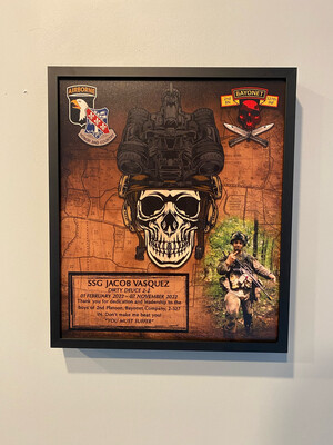 2nd PLT "Dirty Deuce" B Co. 2-327th Wood Plaque 12.5"x10.5"