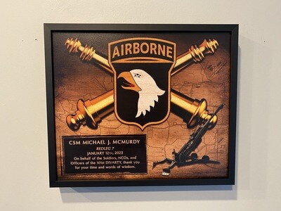 101st DIVARTY M777A2 Wood Plaque 12.5&quot;x10.5&quot;