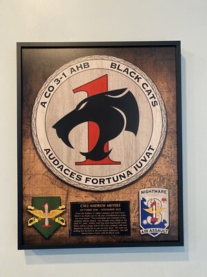A Co &quot;Black Cats&quot; 3-1 AHB Wood Plaque - 16.5&quot;x20.5&quot;