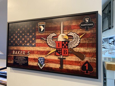 Baker Company 1-506th IN Rustic Flag Plaque - 28.25&quot;x15.25&quot;