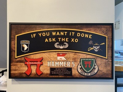 HHT &quot;Hammer&quot; 1-33 CAV Rustic Wood Plaque - 28.25&quot;x15.25&quot;