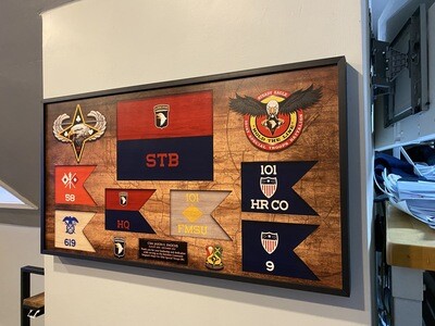 101st Division Sustainment Brigade Wood Guidon Plaque - 28.25&quot;x15.25&quot;