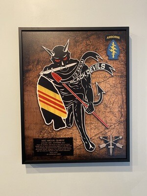 1-5th SFG(A) &quot;Black Devils&quot; Rustic Wood Plaque - 20.5&quot;x16.5&quot;