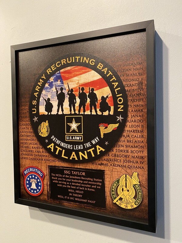 U.S. Army Recruiting Battalion Atlanta Wood Plaque 12.5"x10.5"