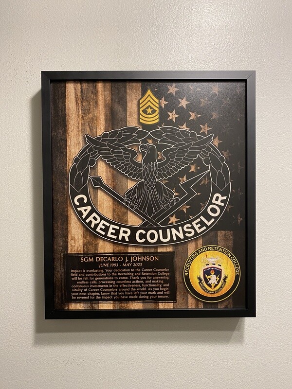 Recruiting and Retention College - Career Counselor Wood Plaque 12.5"x10.5"