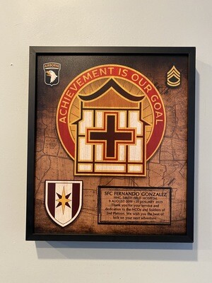 HHC 586th Field Hospital Wood Plaque 12.5&quot;x10.5&quot;