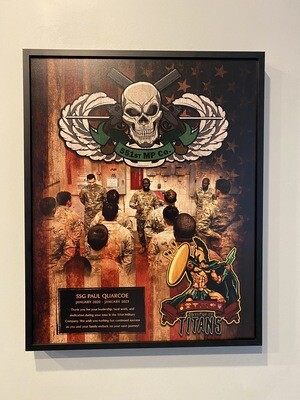 551st MP CO &quot;Hooligans&quot; Flag/Photo Wood Plaque - 20.5&quot;x16.5&quot;