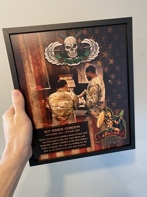 551st MP CO &quot;Hooligans&quot; Flag/Photo Wood Plaque 12.5&quot;x10.5&quot;