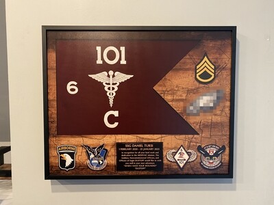 C Co &quot;Eagle Dustoff&quot; 6-101 Guidon Wood Plaque - 20.5&quot;x16.5&quot;