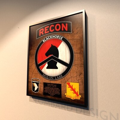 Blackhorse 1-32 CAV Plaque - Stained - 20.5"x16.5"
