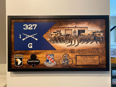 G Co "Gunslingers" 1-327 INF Guidon Plaque - 28.25"x15.25"