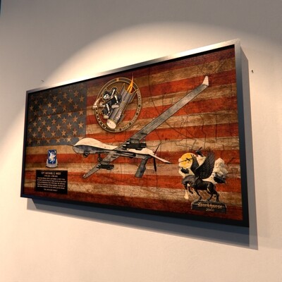 E Co 2-160th SOAR(Abn) Rustic Flag Plaque - 28.25&quot;x15.25&quot;