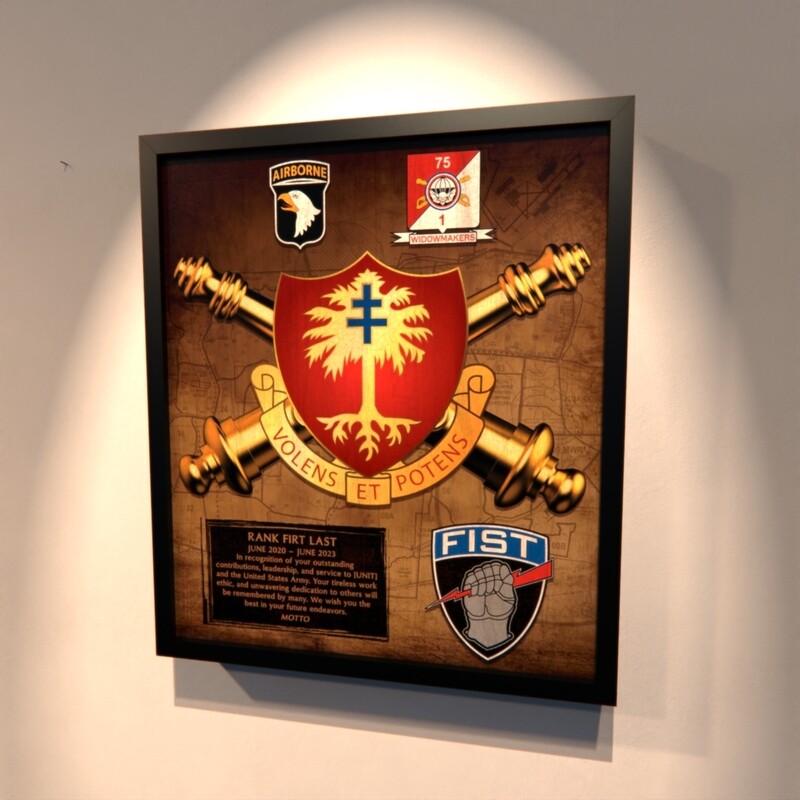 1-320th FAR Fire Support Wood Plaque - 12.5&quot;x10.5&quot;