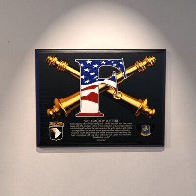 F Co &quot;Freedom&quot; 1-320th FA - 9&quot;x12&quot; Wood Plaque