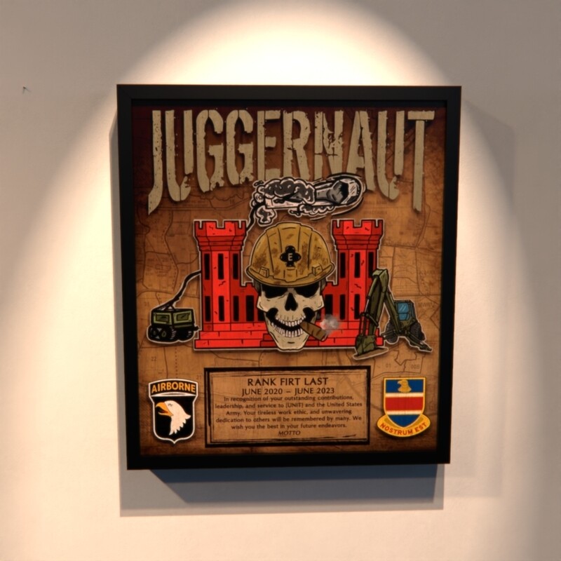 A Co "Juggernaut" 326 BEB Wood Plaque 12.5"x10.5"