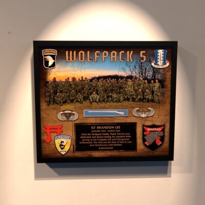 D Co &quot;Wolfpack&quot; 3-187 IN Wood Photo Plaque 12.5&quot;x10.5&quot;