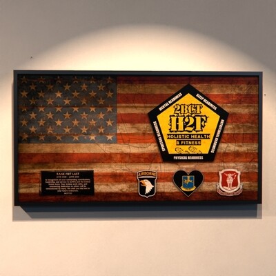 2BCT H2F Rustic Flag Plaque - 28.25&quot;x15.25&quot;