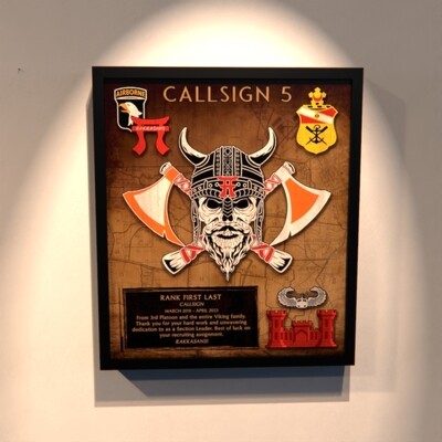C Co &quot;Vikings&quot; 21 BEB Wood Plaque 12.5&quot;x10.5&quot;
