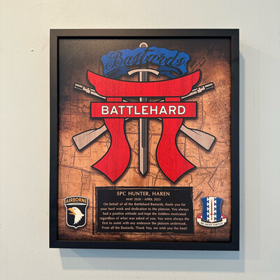 3rd Platoon &quot;Bastards&quot; B Co 3-187 IN Wood Plaque 12.5&quot;x10.5&quot;
