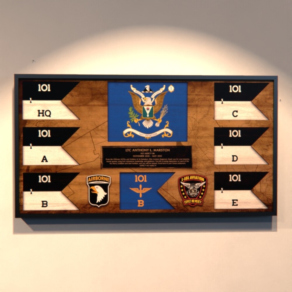 1-101 AVN Guidons and Colors Wood Plaque - 28.25"x15.25"