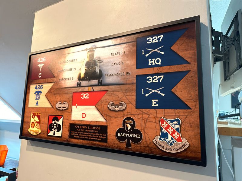1BCT 101st Airborne Wood ETS Plaque - 28.25&quot;x15.25&quot;