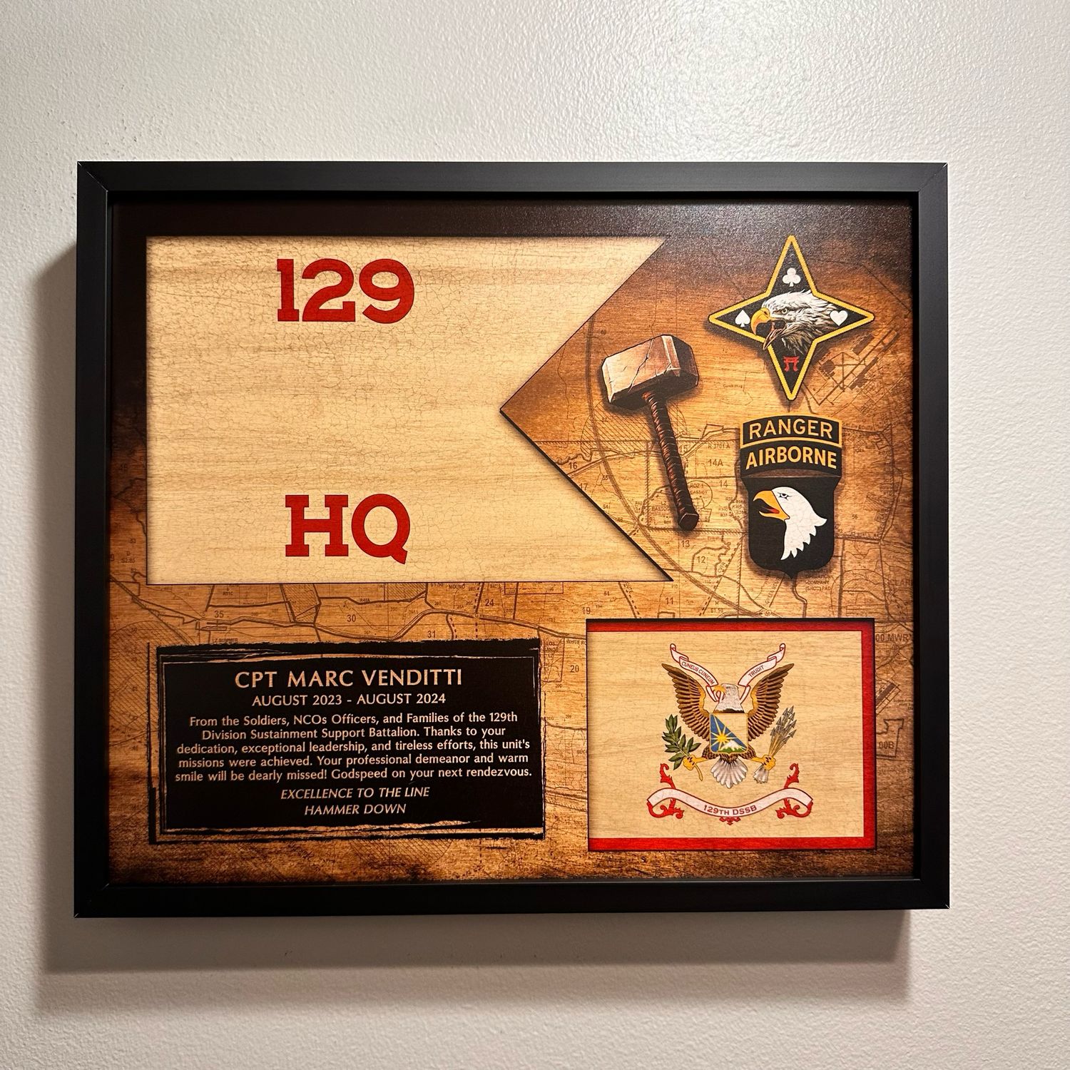 129th DSSB Guidon and Colors Plaque - 12.5&quot;x10.5&quot;