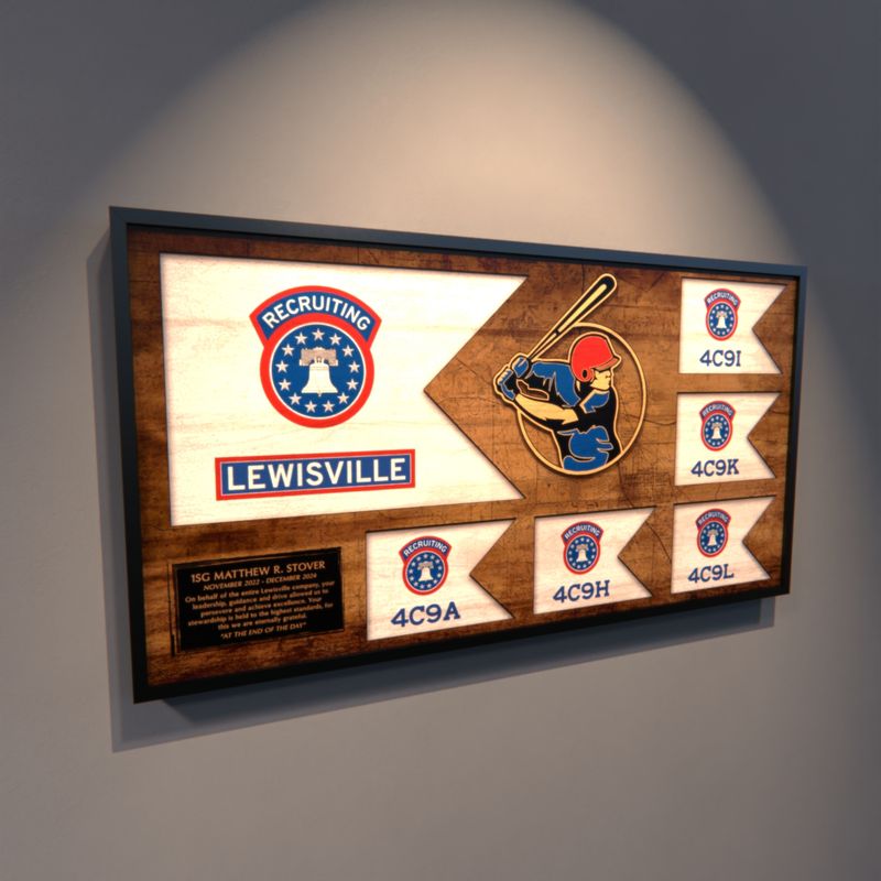 Recruiting Wooden Guidon Plaque - 28.25"x15.25"