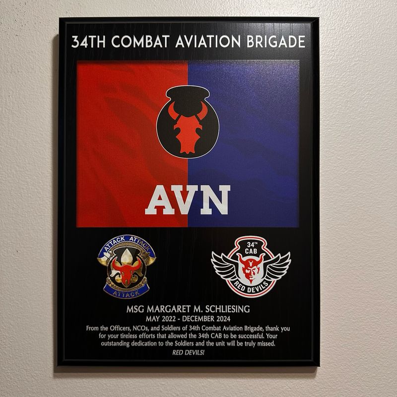 34th Combat Aviation Brigade Plaque - 9"x12" Wood Plaque