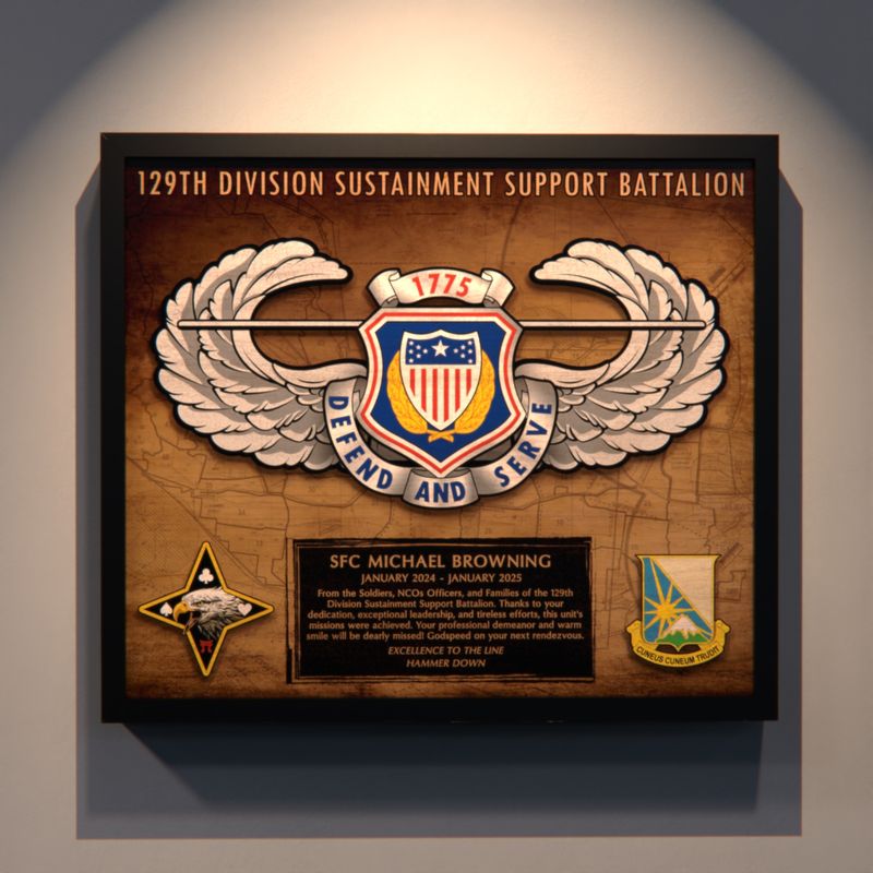 129th DSSB AG Crest Plaque - 12.5&quot;x10.5&quot;