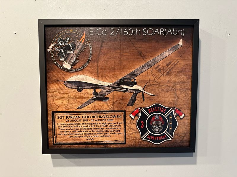 E Co 2-160th SOAR(Abn) Wood Plaque 12.5&quot;x10.5&quot;