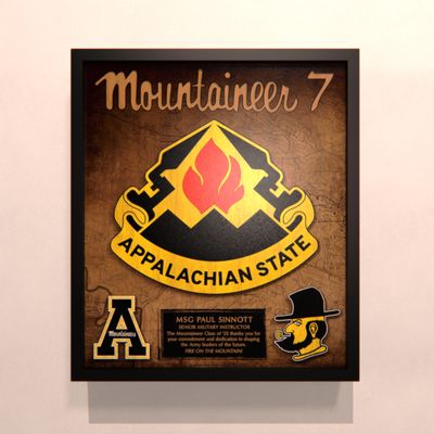 Appalachian State University ROTC Mountaineer Battalion Wood Plaque 12.5"x10.5"