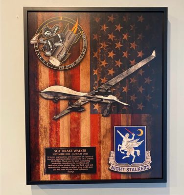 E Co 2-160th Vertical Flag Plaque - 16.5 E Co 2-160th Vertical Flag Plaque - 16.5"x20.5"