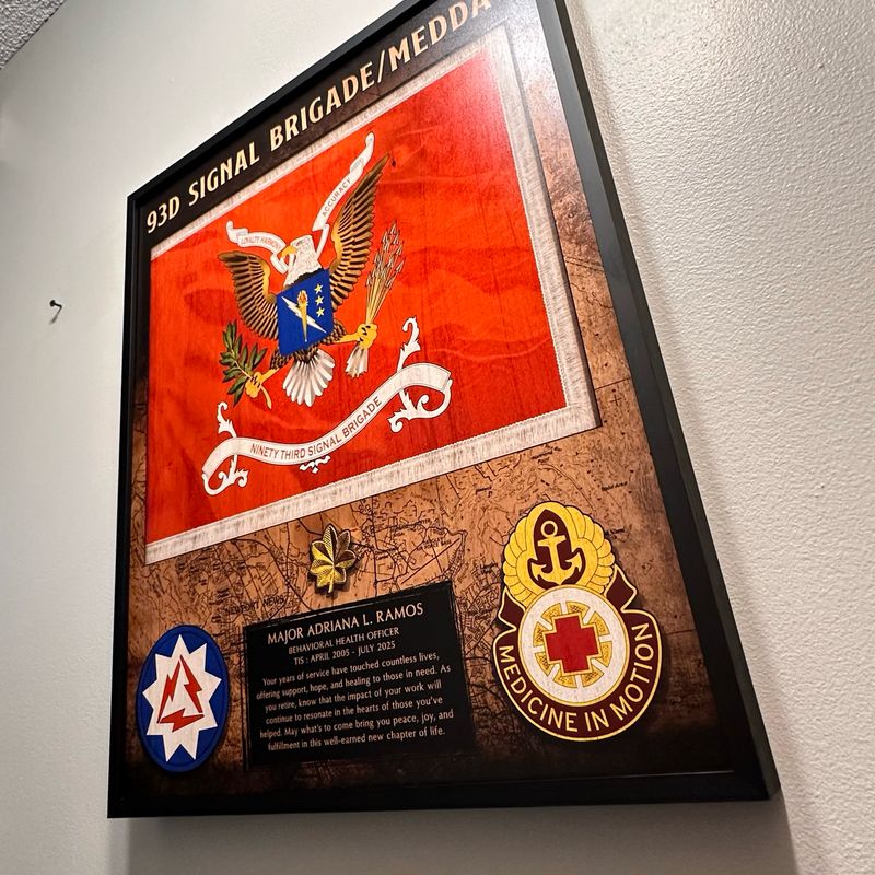 93rd Signal Brigade Colors Wood Plaque - 16.5"x20.5"