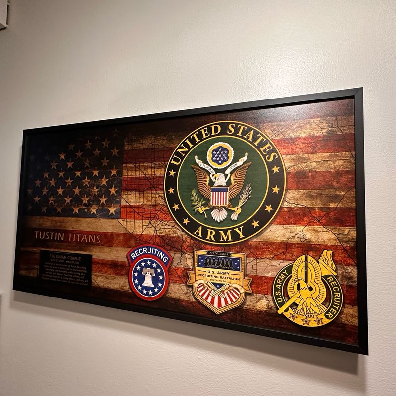 Southern California Recruiting Battalion "Pistoleros" Flag Plaque - 28.25"x15.25"