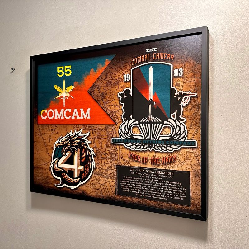 55th Public Relations Company Wood Guidon Plaque - 16.5"x20.5"