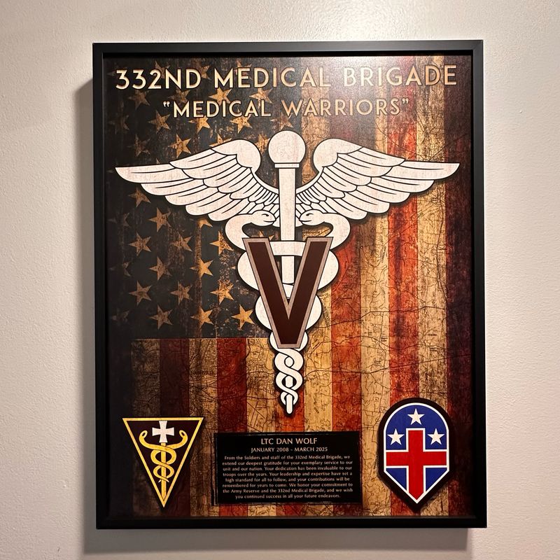 332nd Medical Brigade Wood Plaque - 16.5"x20.5"