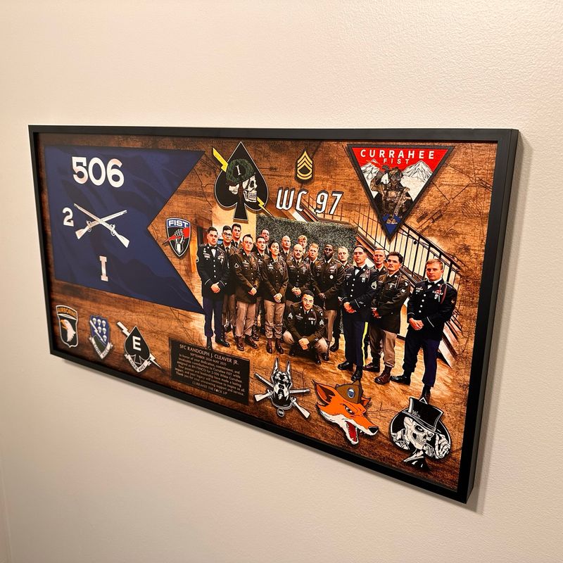 India 2-506 Wood Guidon and Photo Plaque - 28.25&quot;x15.25&quot;